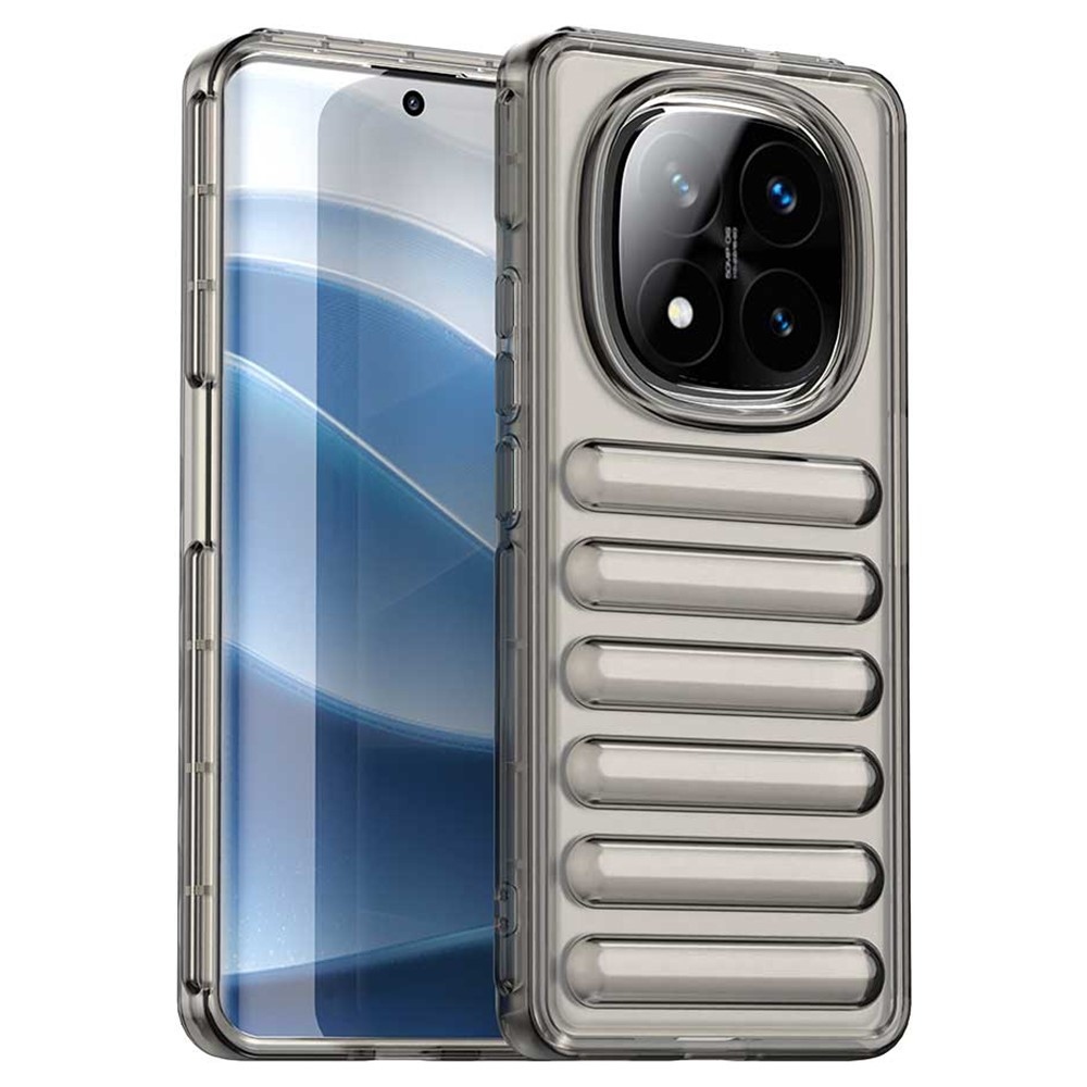 Stripe odolný kryt na Xiaomi Redmi Note 14 Pro+ 5G - šedý