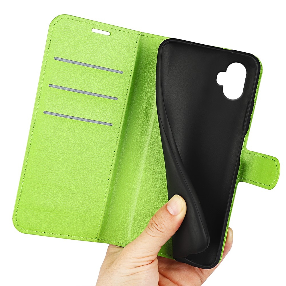 Litchi knížkové pouzdro na Samsung Galaxy Xcover 7 Pro - zelené