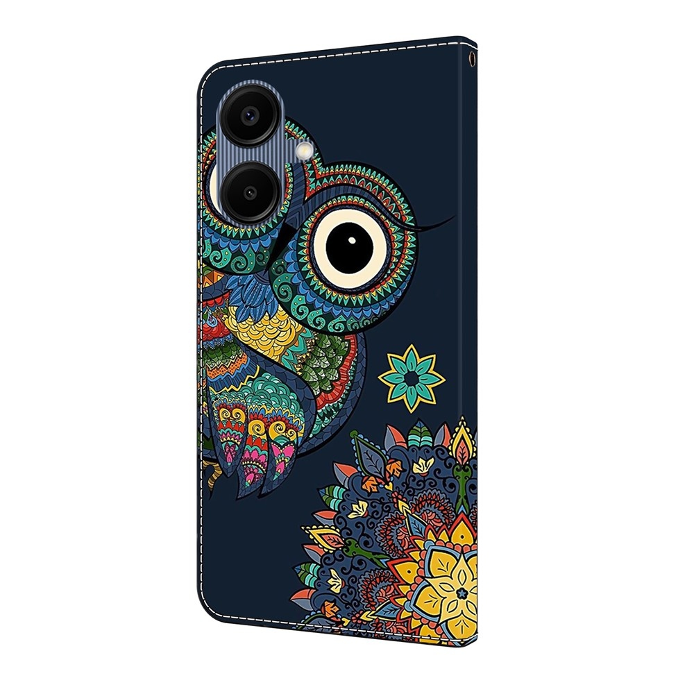 Smooth knížkové pouzdro na Samsung Galaxy A07 4G - sova a mandala