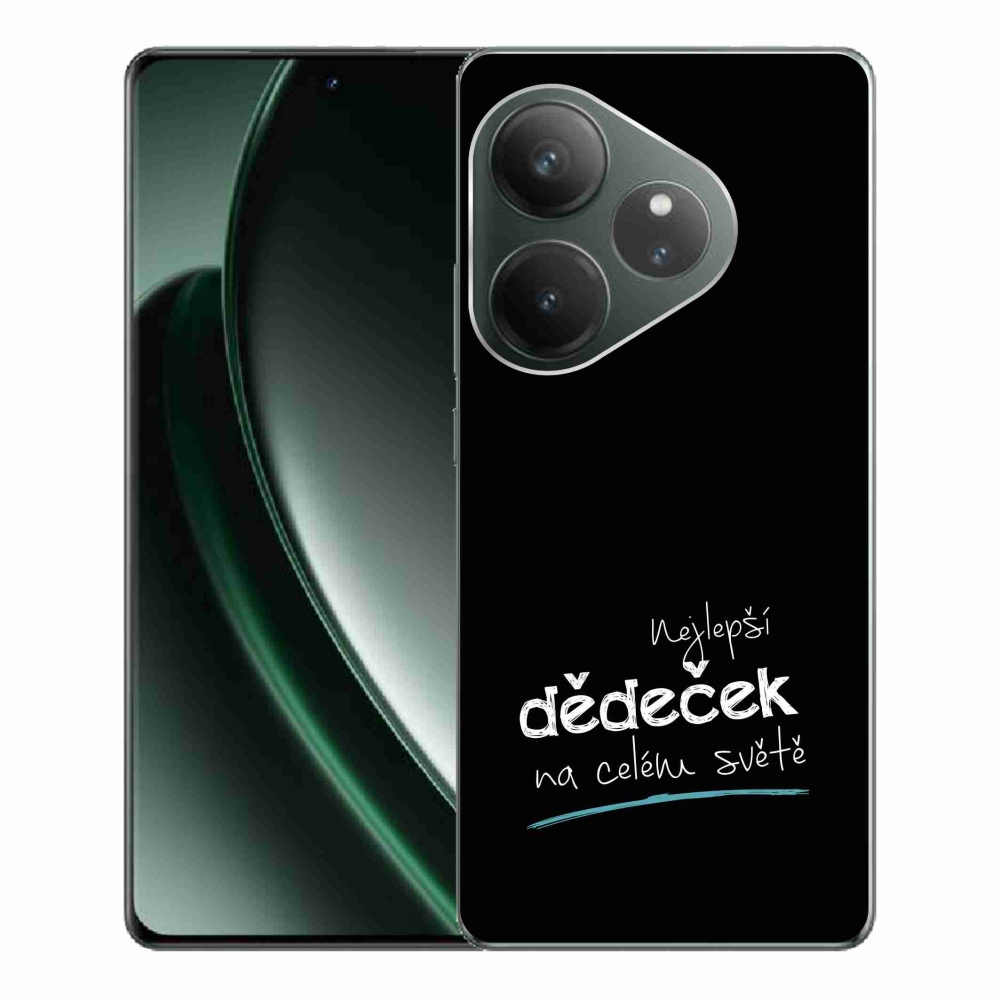 Gelový kryt mmCase na Realme GT 6 5G/GT 6T 5G - nejlepší dědeček 3 černé pozadí