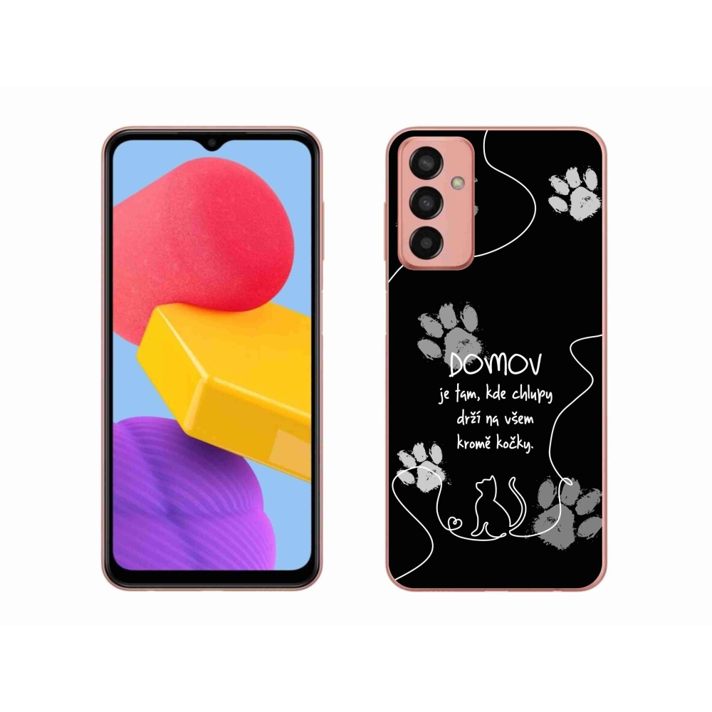 Gelový kryt mmCase na Samsung Galaxy M13 - kočičí motiv černé pozadí