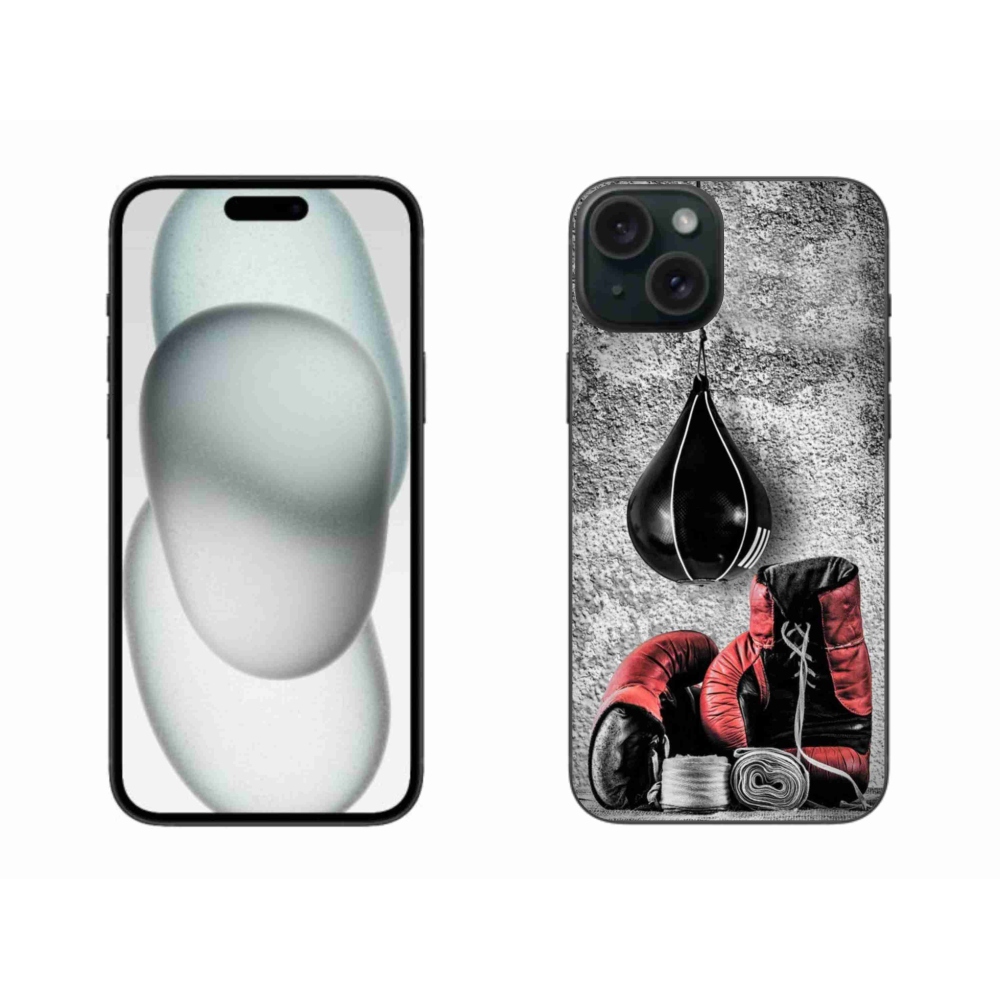 Gelový kryt mmCase na iPhone 15 Plus - boxovací pytel a rukavice
