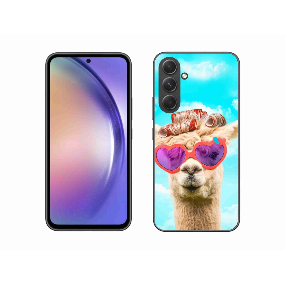 Gelový kryt mmCase na Samsung Galaxy A54 5G - lama s brýlemi