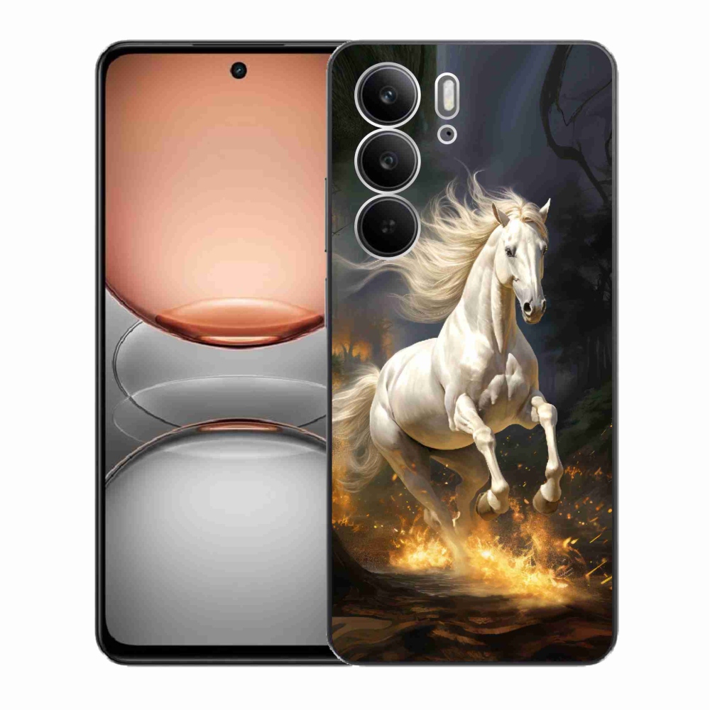 Gelový kryt mmCase na Realme C75 - bílý kůň 2
