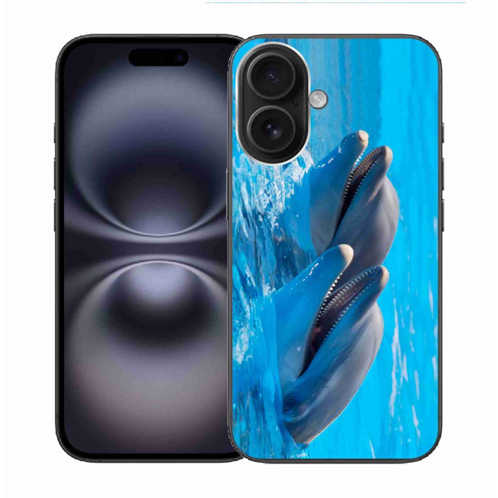 Gelový kryt mmCase na iPhone 16 - delfíni