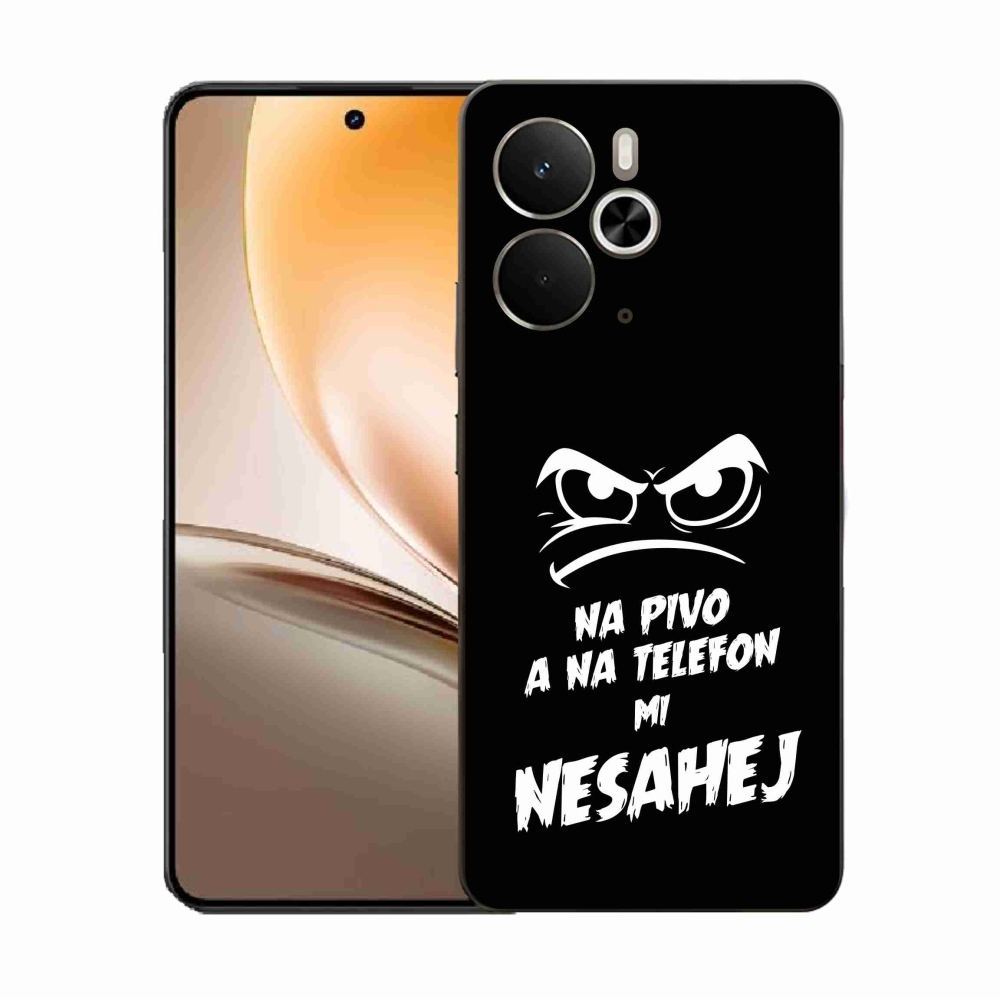 Gelový kryt mmCase na Realme 14 5G - pivní motiv 2 černé pozadí
