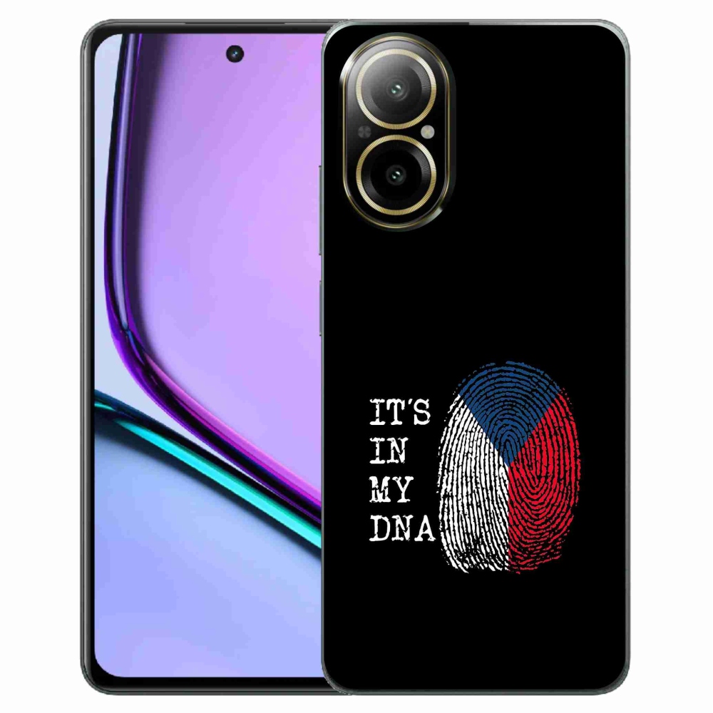 Gelový kryt mmCase na Realme C67 - vlajka otisk prstu černé pozadí