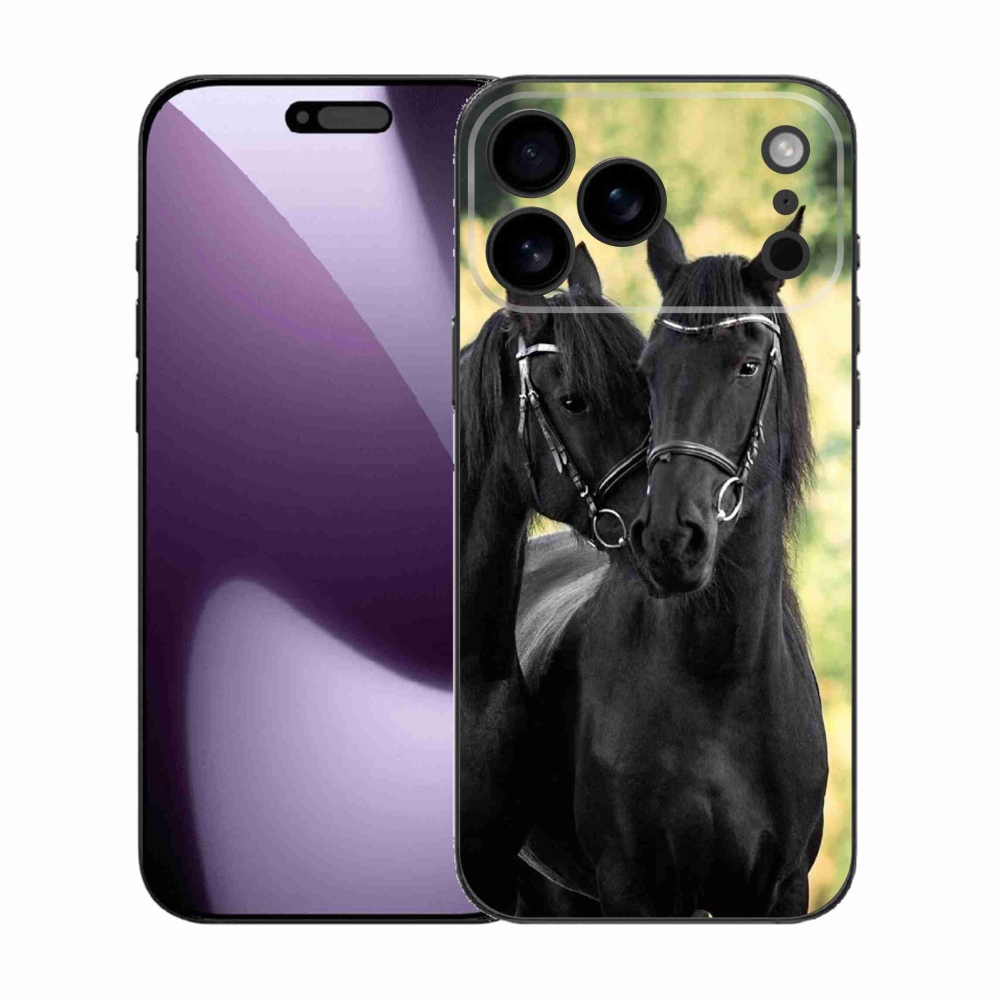 Gelový kryt mmCase na iPhone 17 Pro Max - dva černí koně