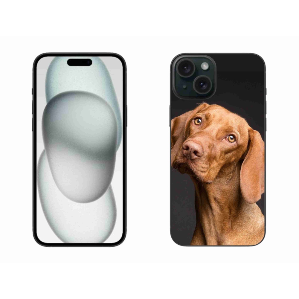 Gelový obal mmCase na iPhone 15 Plus - maďarský ohař