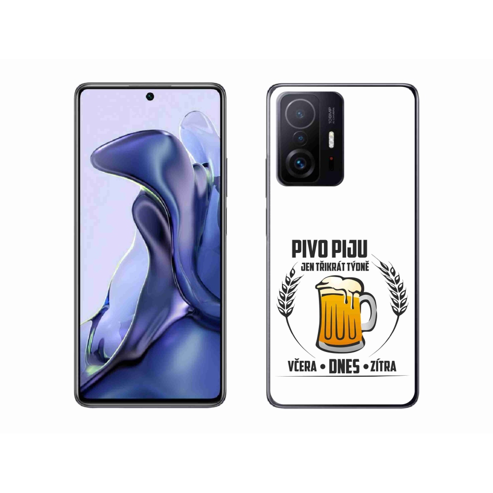 Gelový kryt mmCase na Xiaomi 11T Pro - pivní motiv bílé pozadí