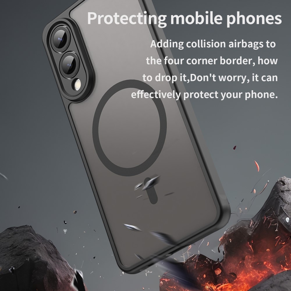 Case matný gelový obal s MagSafe na Samsung Galaxy S25 Edge - černý
