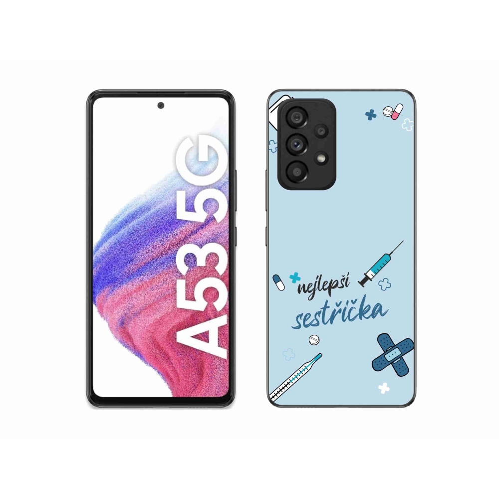 Gelový kryt mmCase na Samsung Galaxy A53 5G - nejlepší sestřička modré pozadí