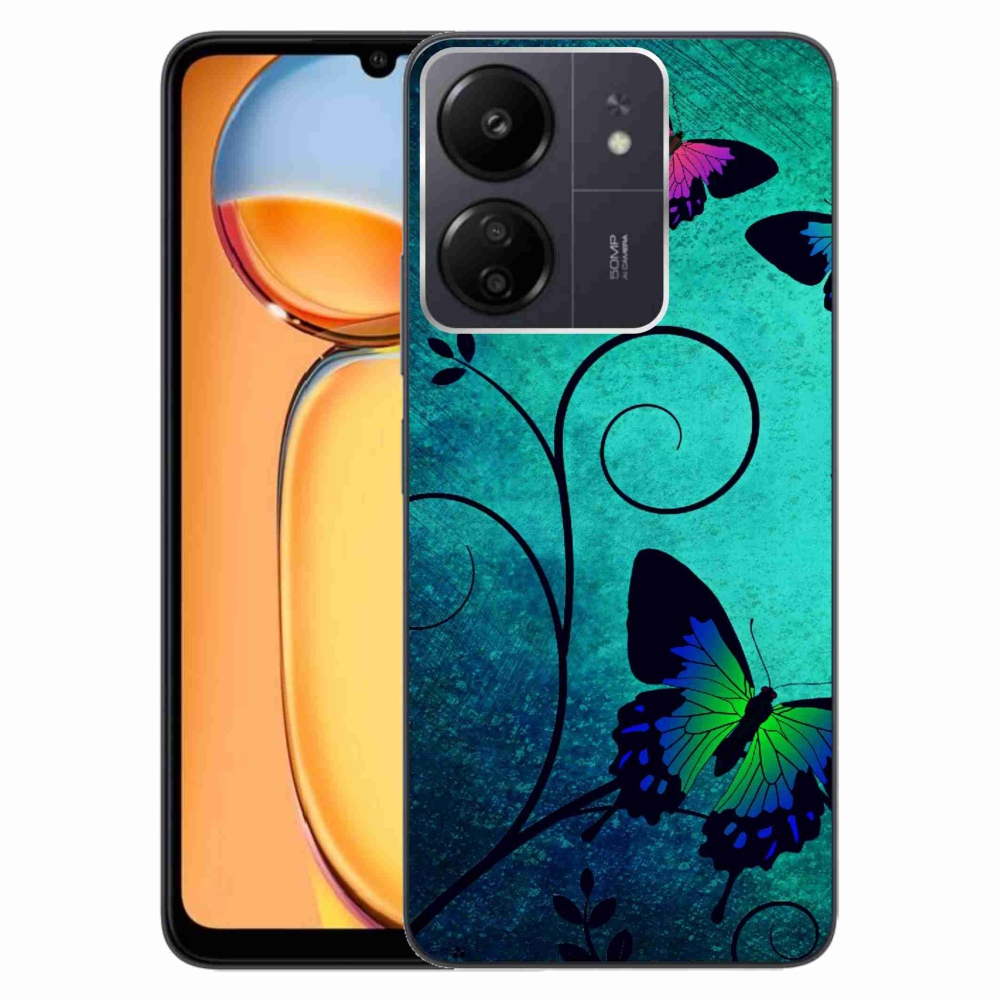 Gelový kryt mmCase na Xiaomi Poco C65/Redmi 13C - barevní motýli