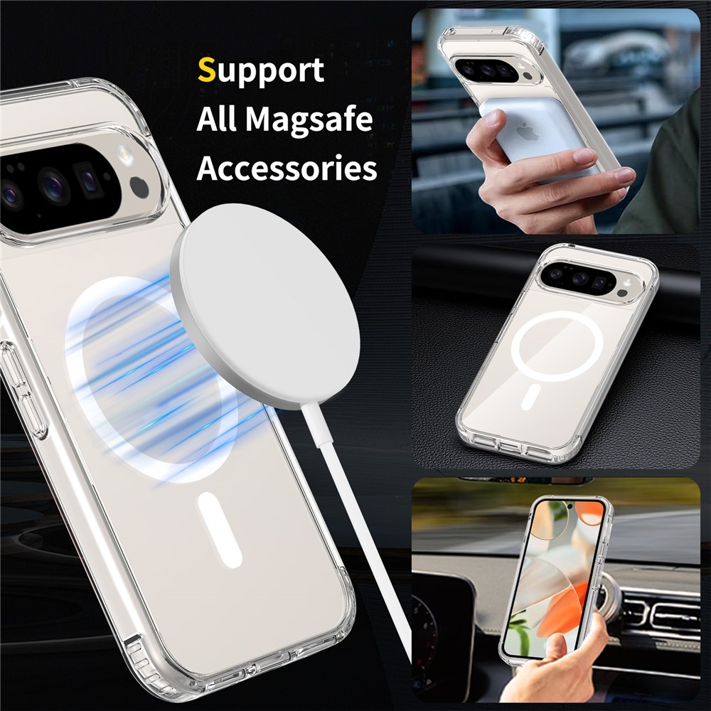 Acryle gelový obal s pevnými zády a MagSafe na Google Pixel 10 Pro/Pixel 10 - průhledný