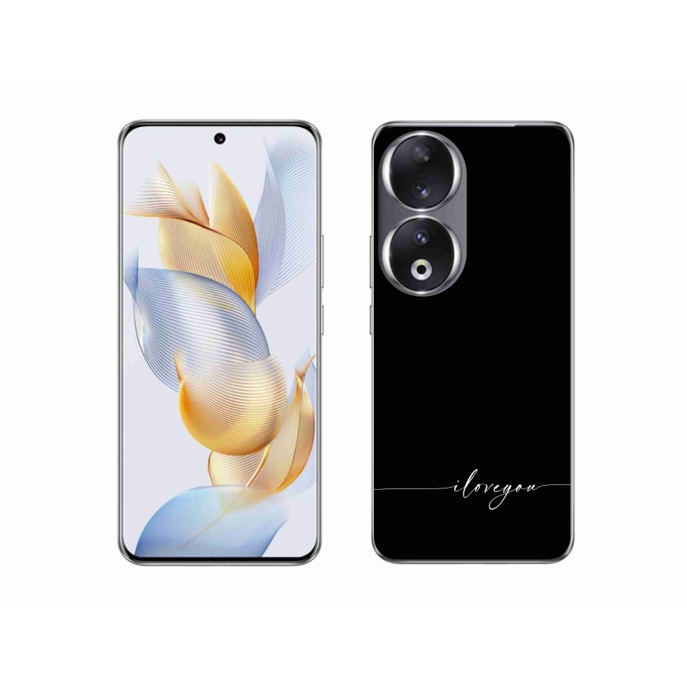 Gelový kryt mmCase na Honor 90 - I love you černé pozadí