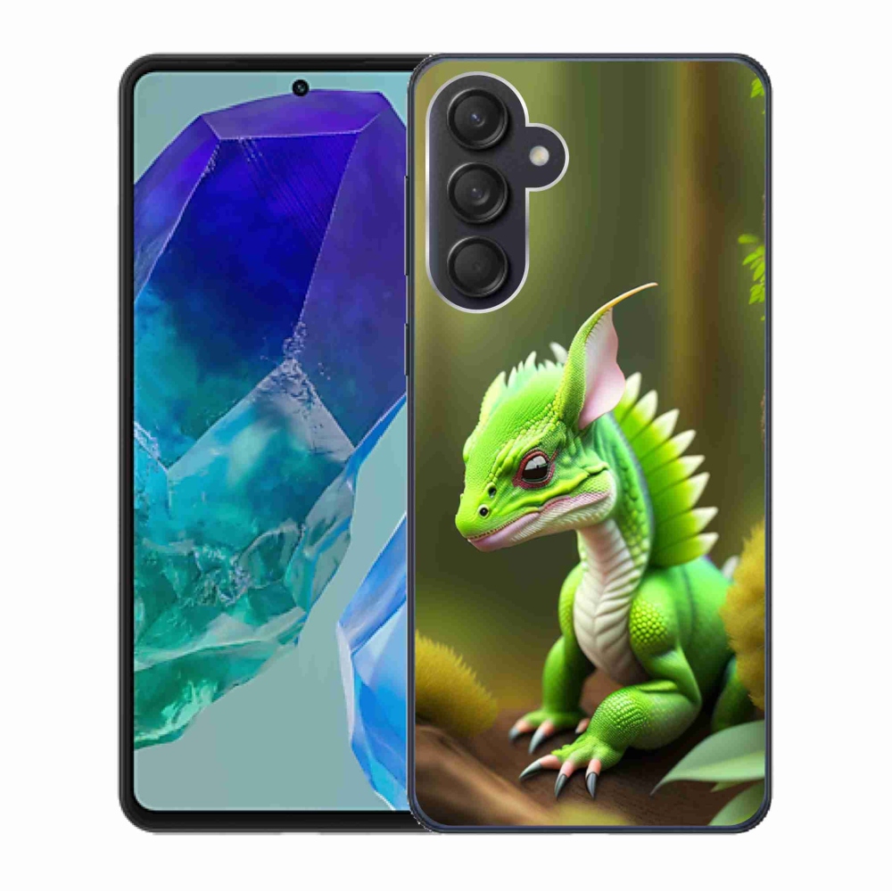 Gelový kryt mmCase na Samsung Galaxy M55 5G - zelený dráček