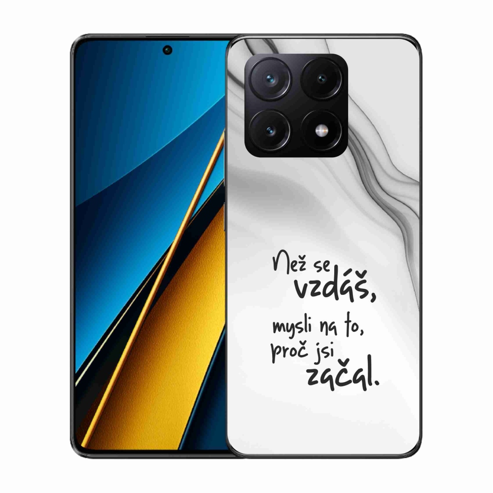 Gelový kryt mmCase na Xiaomi Poco X6 Pro 5G - citát 2 bílé pozadí