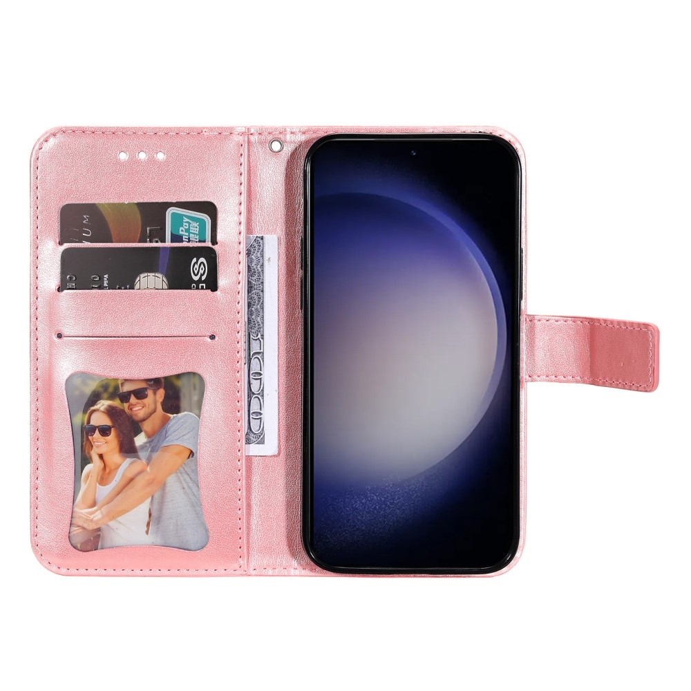 Floral knížkové pouzdro na Samsung Galaxy S25+ - růžové