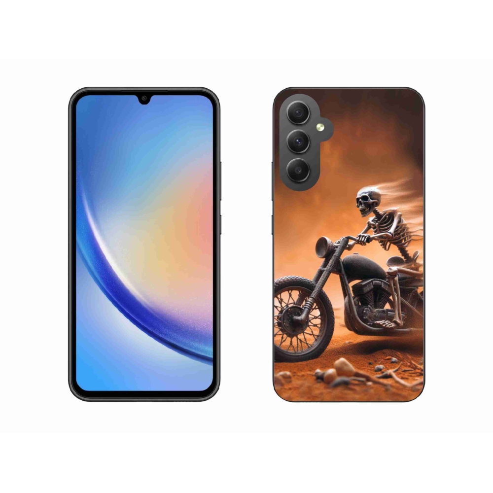 Gelový kryt mmCase na Samsung Galaxy A34 5G - kostra na motorce