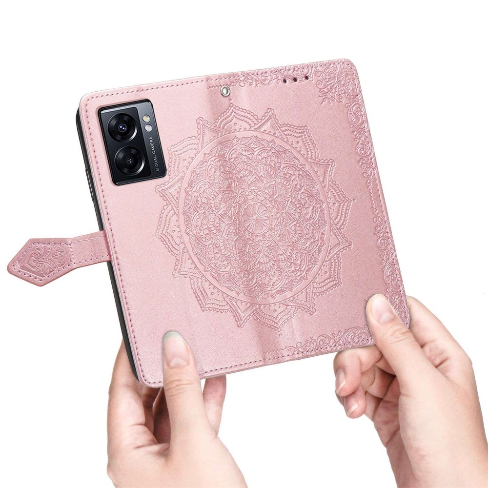Mandala knížkové pouzdro na Realme Narzo 50 - růžovozlaté