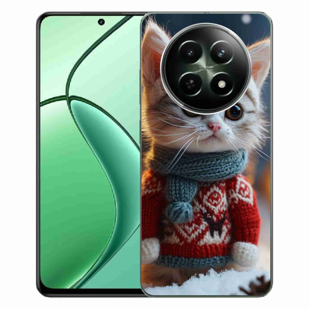 Gelový kryt mmCase na Realme 12 5G/12x 5G - kotě ve svetru