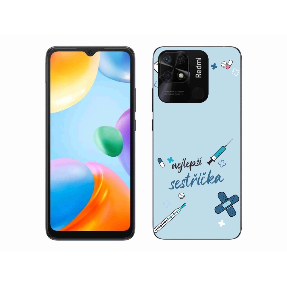 Gelový kryt mmCase na Xiaomi Redmi 10C - nejlepší sestřička modré pozadí