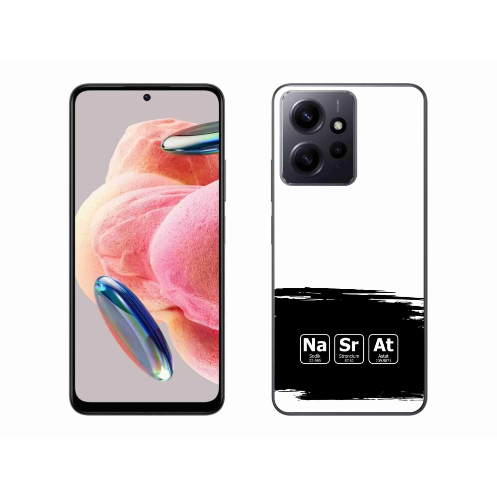 Gelový kryt mmCase na Xiaomi Redmi Note 12 4G - chemické prvky černobílé pozadí