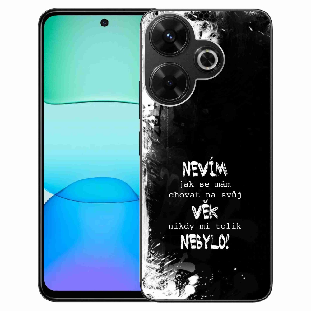 Gelový kryt mmCase na Xiaomi Redmi 13 4G/Poco M6 4G  - vtipný text 14 černé pozadí