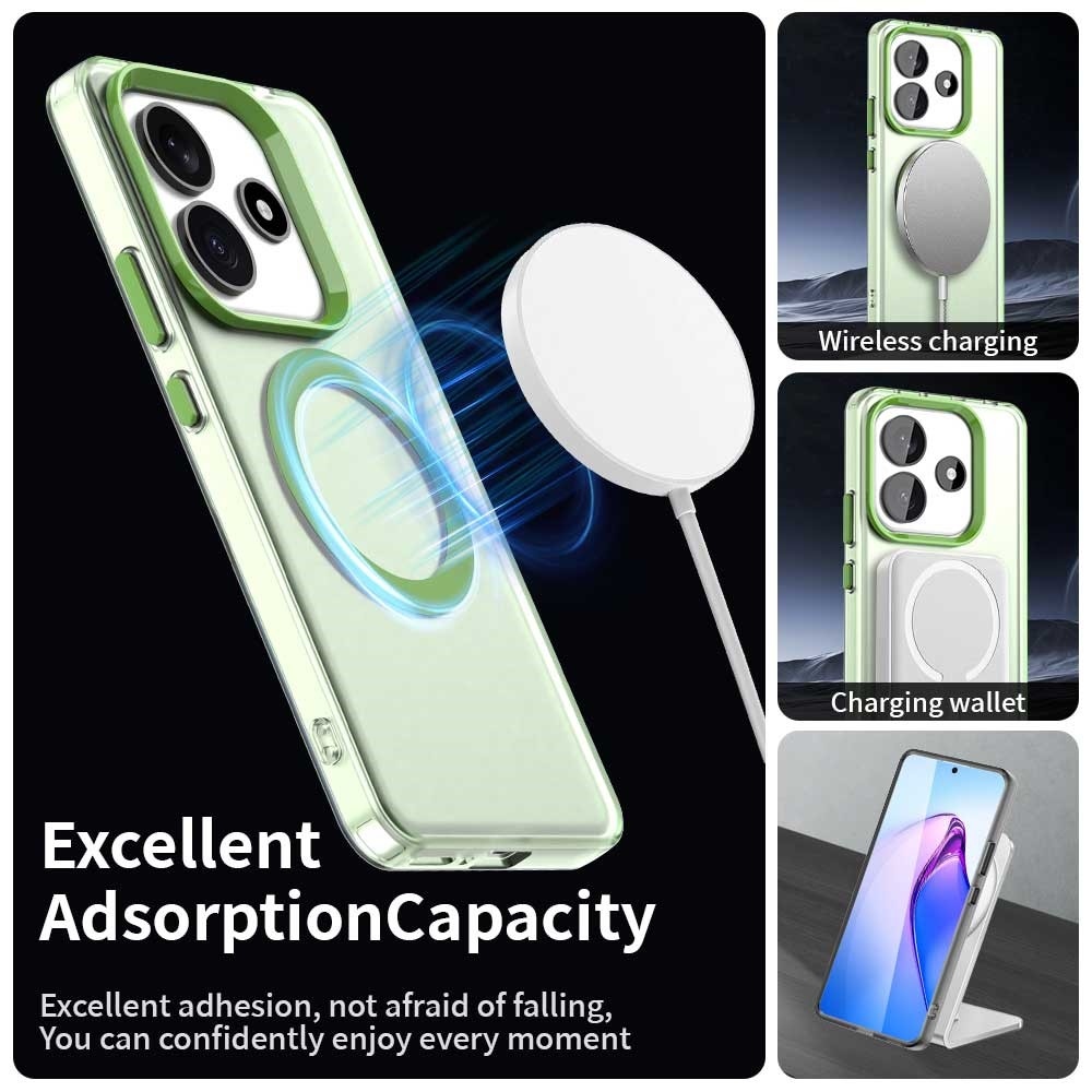 Candy gelový obal s MagSafe na Xiaomi Redmi Note 14 5G - zelený