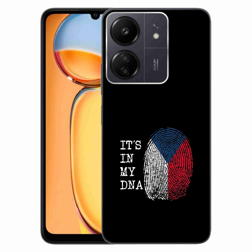 Gelový kryt mmCase na Xiaomi Poco C65/Redmi 13C - vlajka otisk prstu černé pozadí