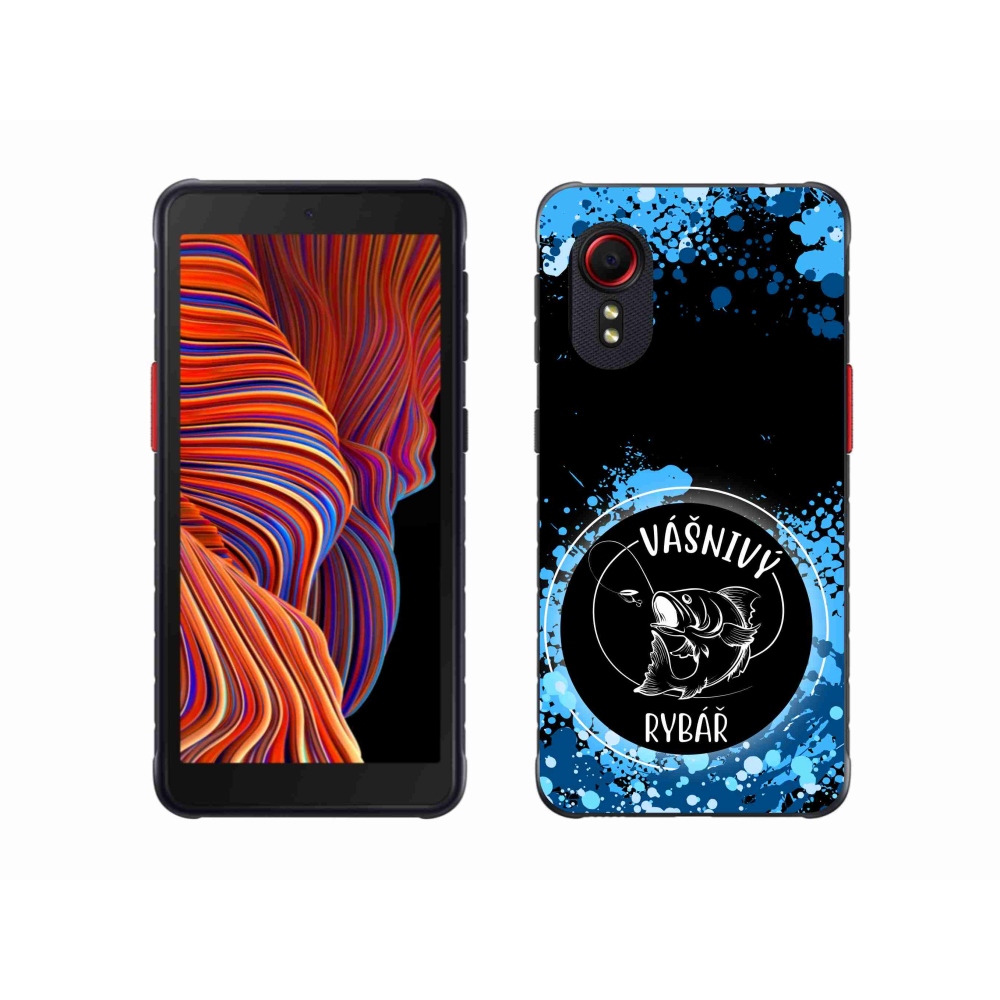 Gelový kryt mmCase na Samsung Galaxy Xcover 5 - vášnivý rybář černé pozadí