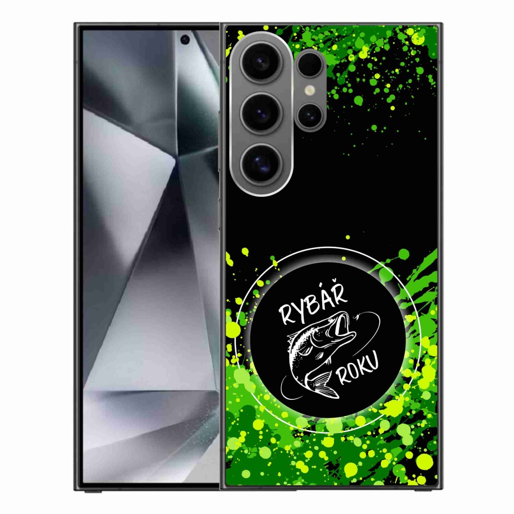 Gelový kryt mmCase na Samsung Galaxy S24 Ultra - rybář roku černé pozadí