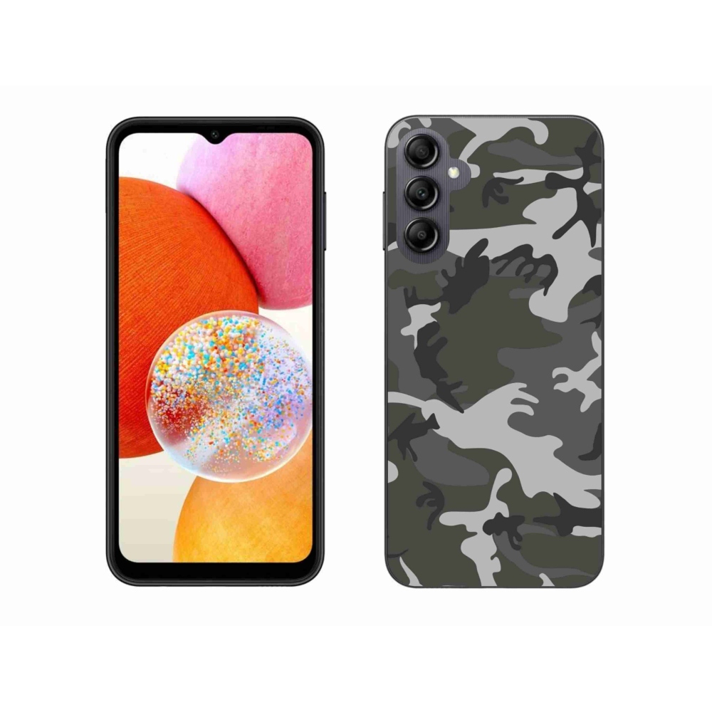 Gelový kryt mmCase na Samsung Galaxy A14 4G/5G - maskáčový vzor