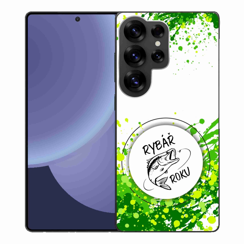 Gelový kryt mmCase na Samsung Galaxy S25 Ultra - rybář roku bílé pozadí