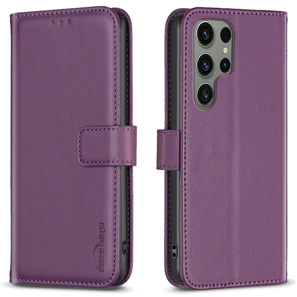 BNF knížkové pouzdro na Samsung Galaxy S25 Ultra - tmavěfialové