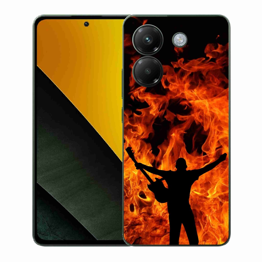 Gelový kryt mmCase na Xiaomi Poco M7 Pro 5G - muzikant a oheň