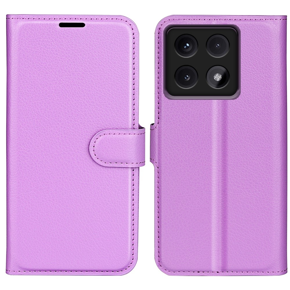 Litchi knížkové pouzdro na Xiaomi 14T Pro - fialové