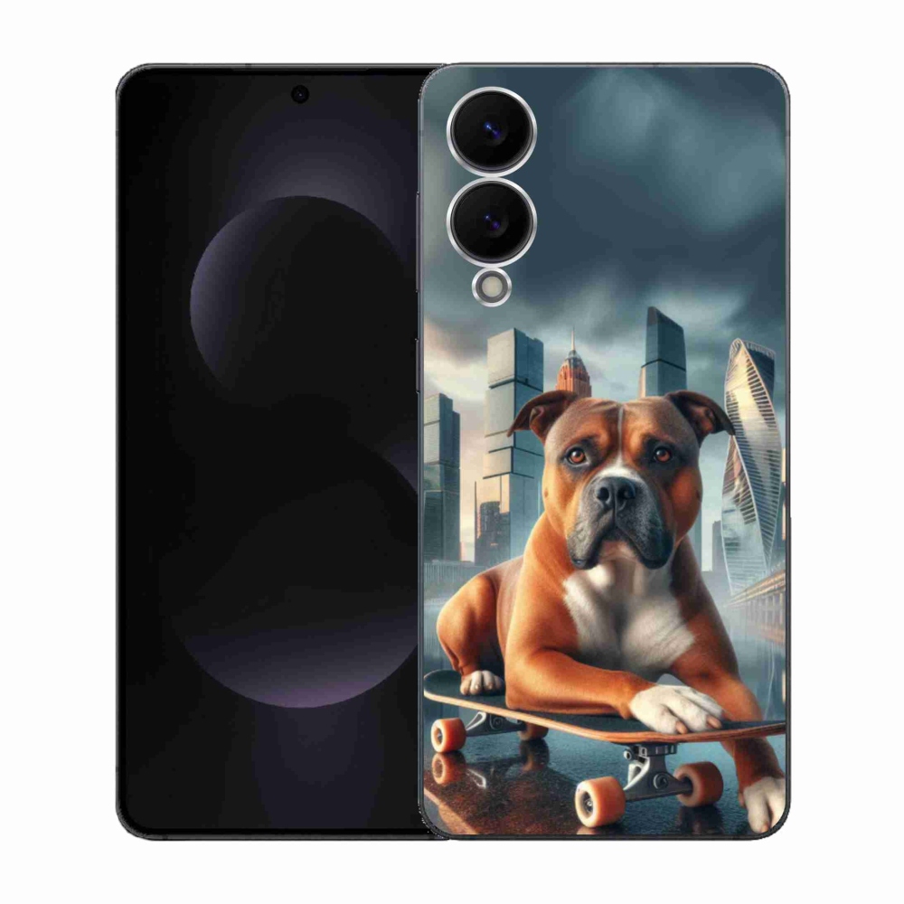 Gelový kryt mmCase na Samsung Galaxy S25 Edge - pes na skateboardu