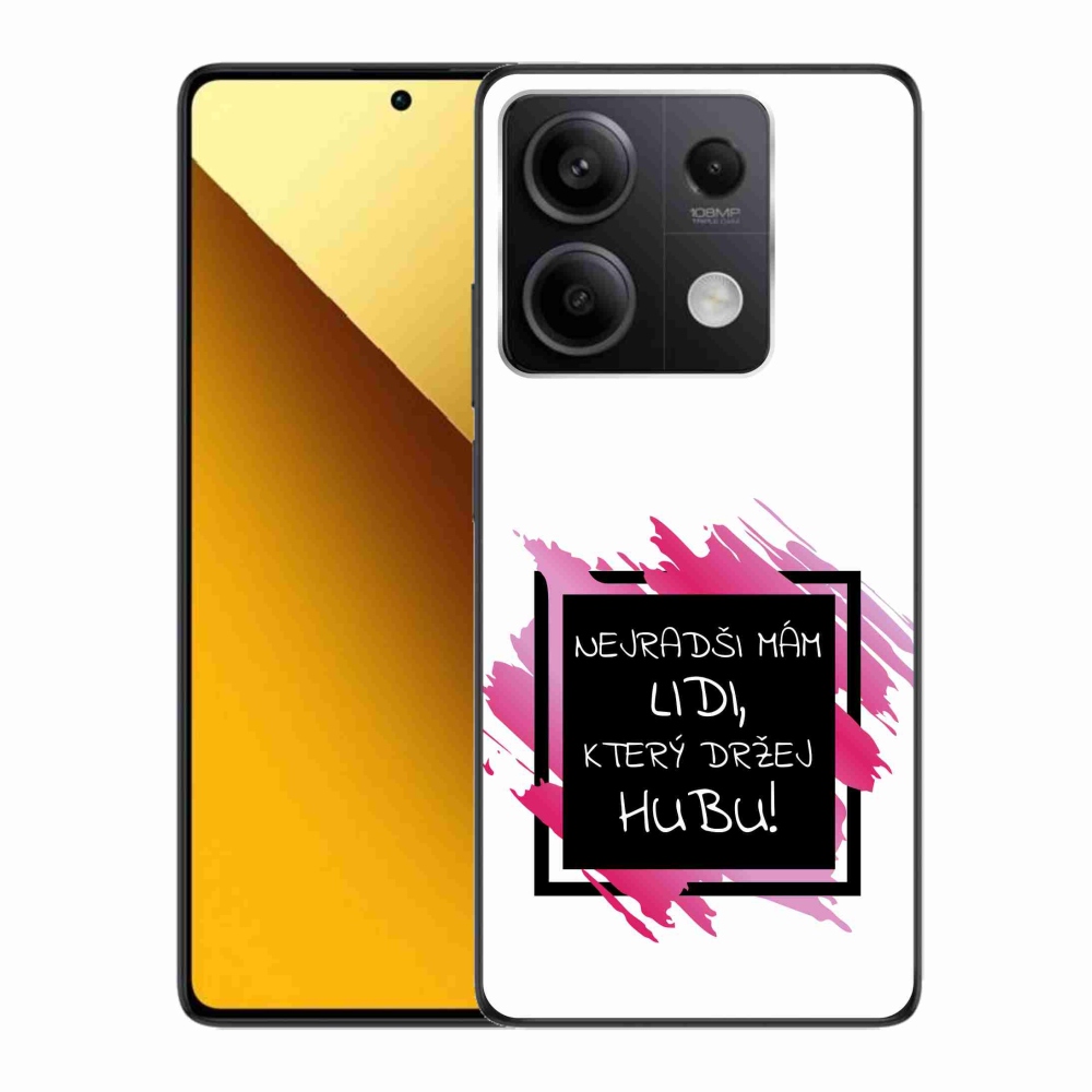 Gelový kryt mmCase na Xiaomi Redmi Note 13 5G - vtipný text 7 černobílé pozadí