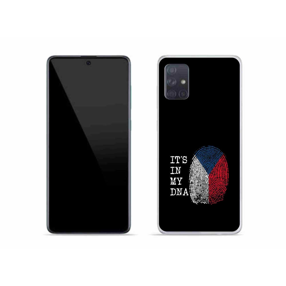 Gelový kryt mmCase na Samsung Galaxy A51 - vlajka otisk prstu černé pozadí