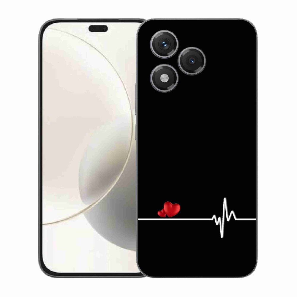 Gelový kryt mmCase na Honor 400 Lite - srdce a tep černé pozadí