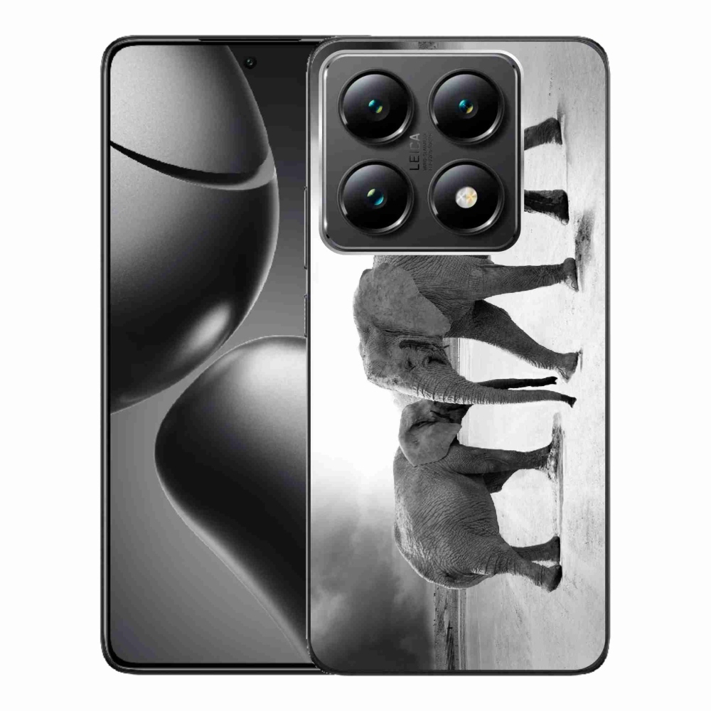 Gelový kryt mmCase na Xiaomi 14T Pro - černobílí sloni
