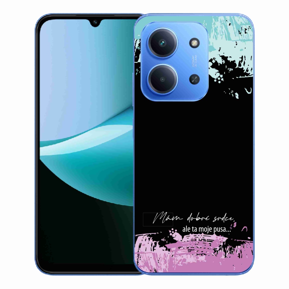 Gelový kryt mmCase na Xiaomi Redmi 15C 4G/5G (173mm) - vtipný text 3 černé pozadí