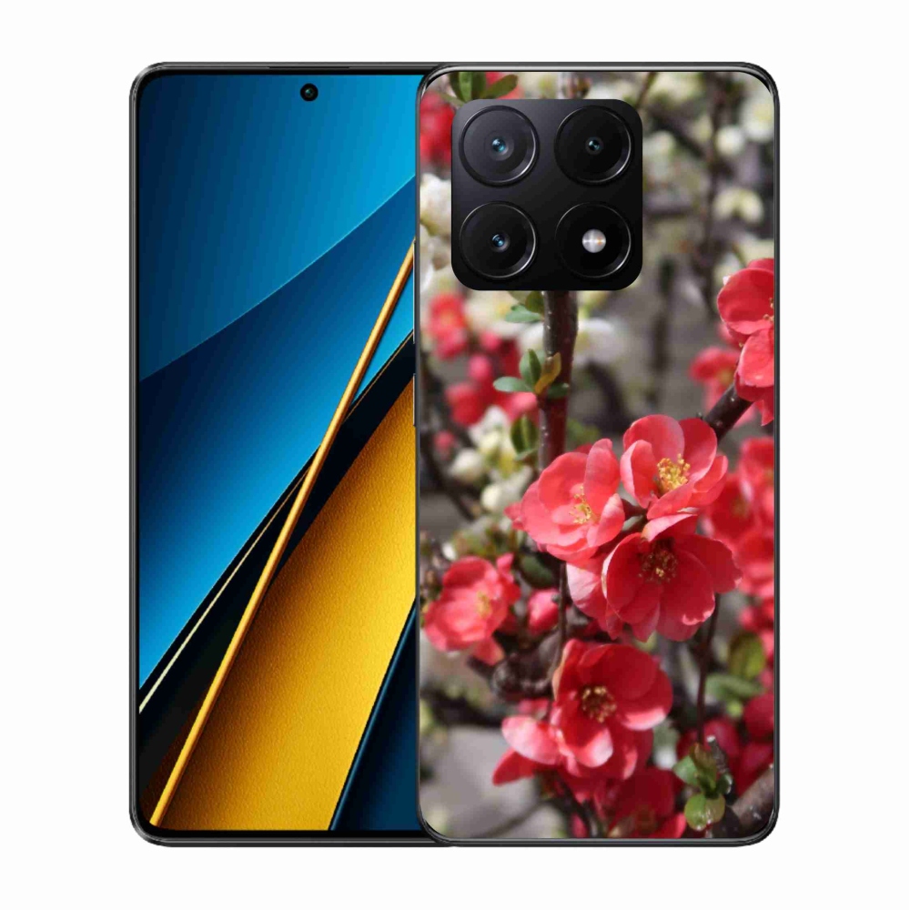 Gelový kryt mmCase na Xiaomi Poco X6 Pro 5G - červené květy
