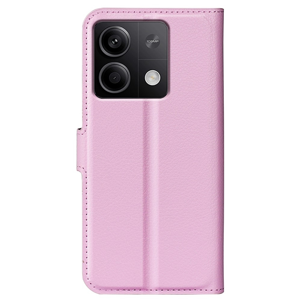 Litchi knížkové pouzdro na Xiaomi Redmi Note 13 5G - růžové