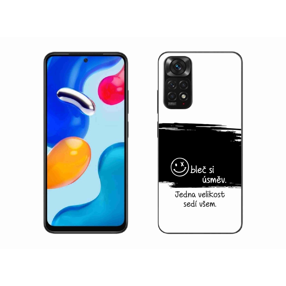 Gelový kryt mmCase na Xiaomi Redmi Note 11S 4G - vtipný text 8 černobílé pozadí