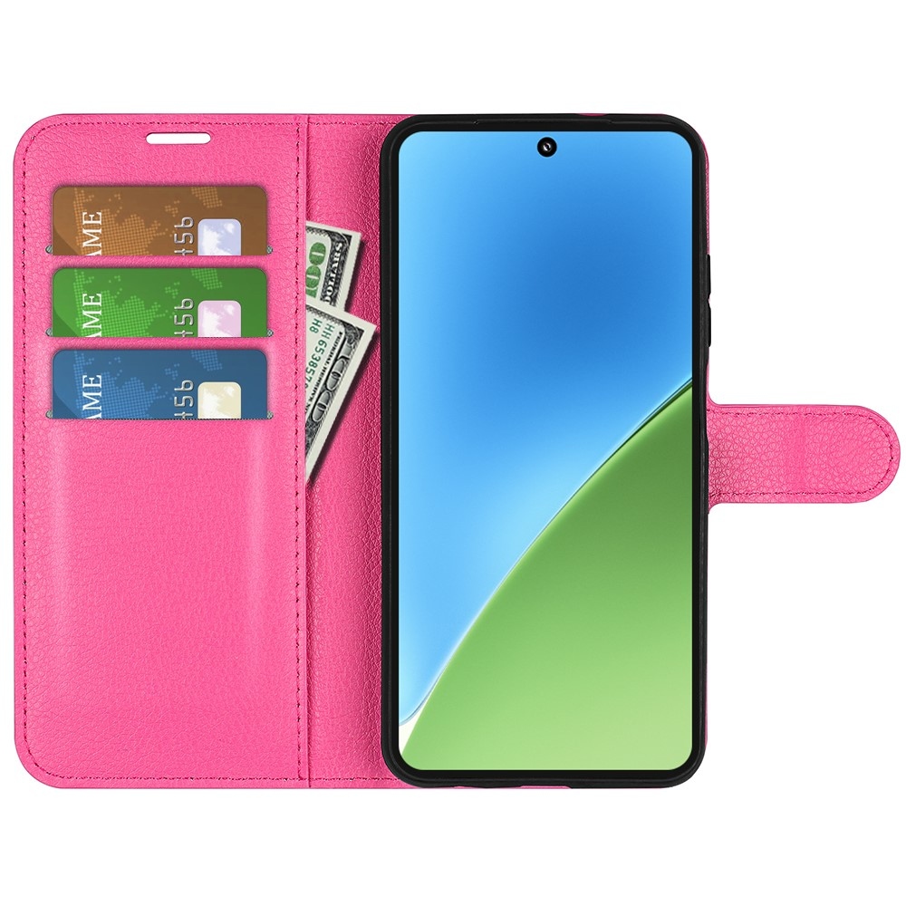 Litchi knížkové pouzdro na Xiaomi 15 - rose