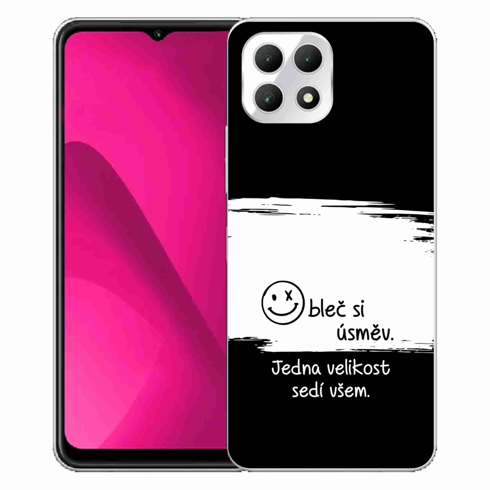 Gelový kryt mmCase na T-Mobile T Phone 2 - vtipný text 8 bíločerné pozadí