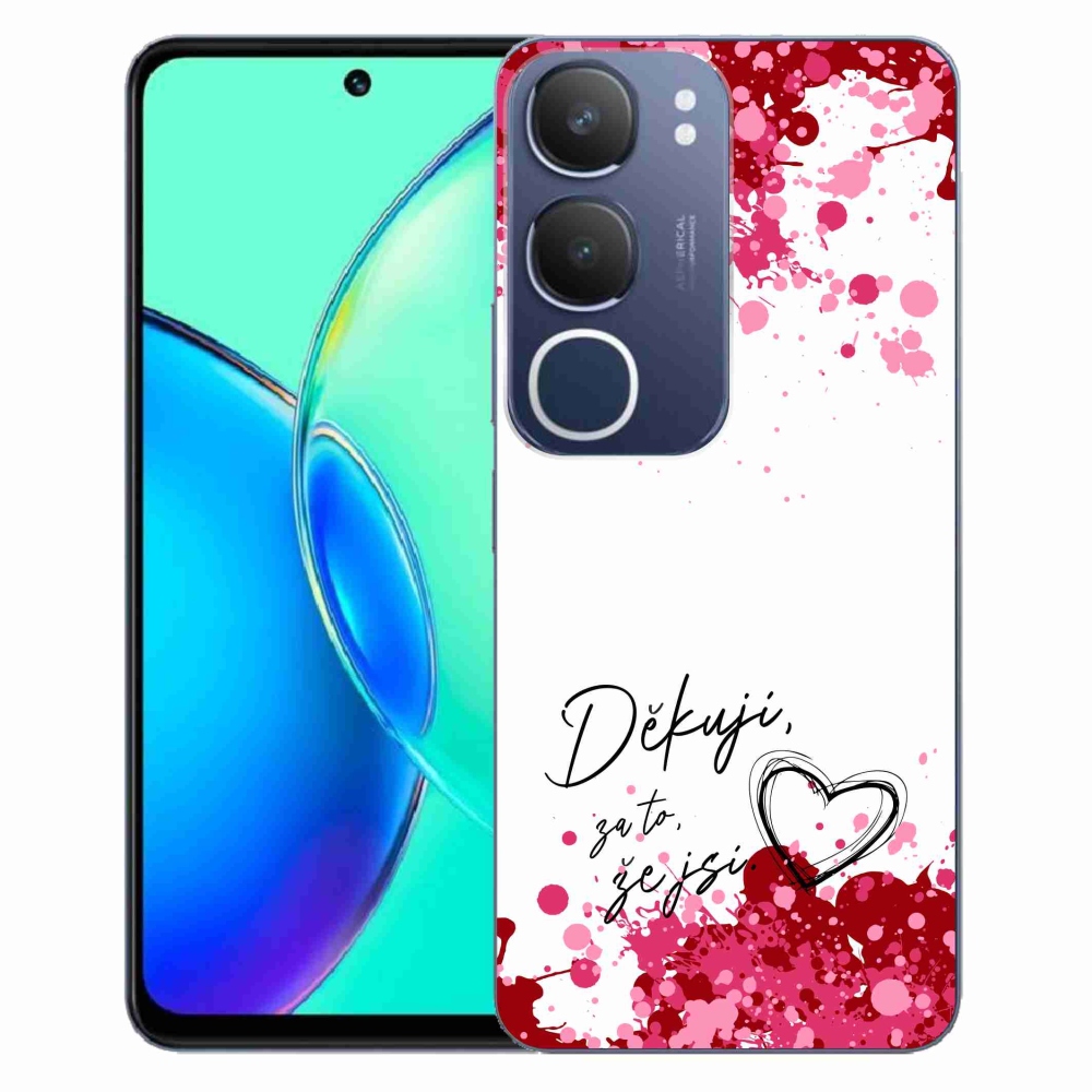 Gelový kryt mmCase na Vivo Y19s - zamilovaný text 2 bílé pozadí