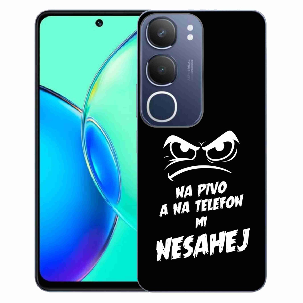 Gelový kryt mmCase na Vivo Y19s - pivní motiv 2 černé pozadí